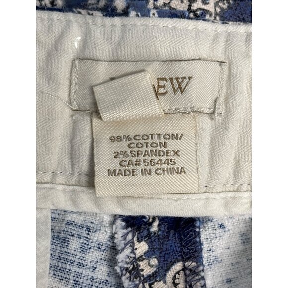 J. Crew Womens Paisley Stretch Cotton Shorts Size 2 Navy & White - Picture 4 of 7